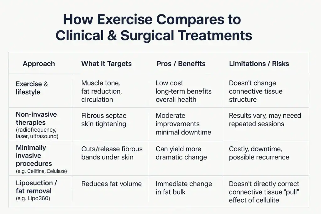 Sculpting Your Bum: Can Toning Exercises Really Reduce Cellulite? 2 How exercise compares to treatments from Lipo 360 Wivenhoe