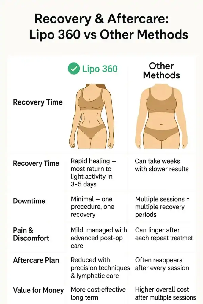 Recovery and Aftercare for Fat-Dissolving Surgery 2 Table to show fat dissolving injection aftercare Wivenhoe